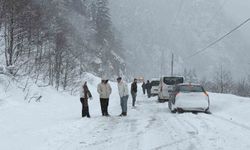 Trabzon-Bayburt karayolu Tilkibeli mevkiinde çığ