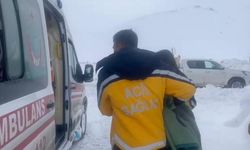 Yoğun kar ve zorlu şartlara rağmen hayat kurtaran müdahale