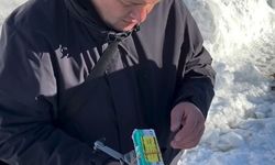 Yolu kapanan köydeki yaşlı adamın ilaçları dronla ulaştırıldı