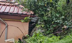 Zonguldak'ta korkutan heyelan; kayalar iki evin üzerine düştü