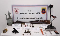 Zonguldak'ta tarihi eserler ve silah ele geçirildi