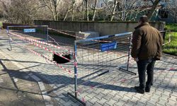 Ayvacık'ta yol çöktü