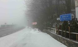 Bolu Dağı'nda hafif kar yağışı ve sis etkili oluyor