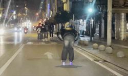 Bursa'da patenli gençlerin tehlikeli yolculuğu