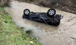 Dereye sürüklenen araç ertesi gün ortaya çıktı