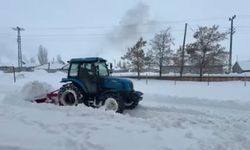 Diyadin'de kar engel olamadı, köy harekete geçti