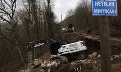 Heyelan bölgesinde çalışmalar sürüyor