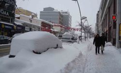 Kar Erzurum'u esir aldı, araçlar karın içinde kayboldu