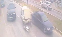 Karaman'da güvenlik kamerasına yansıyan kazada 1 kişi yaralandı