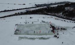 Kars Çıldır Gölü'nde buz üstünde muhteşem şölen