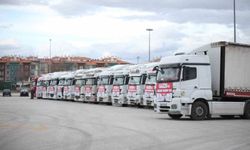 Konya'dan Gazze'ye 15 tır yardım yola çıktı