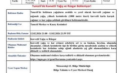 Meteorolojiden Tunceli'ye kuvvetli yağış ve rüzgar uyarısı