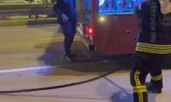 Seyir halindeki tır alev aldı