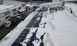 Bitlis OSB'deki çatıda kar yüküne karşı vinçli çözüm