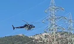 Bodrum'da yüksek gerilim hatları helikopterle temizlendi