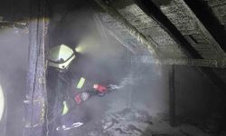 Bolu'da bacadan çıkan yangın 2 katlı evin çatısını sardı