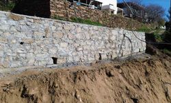 Bozdoğan'da taş duvar örme işi tamamlandı