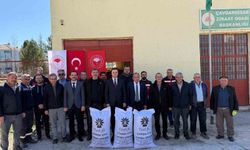 Çavdarhisar'da çiftçilere çörek otu tohumu dağıtımı
