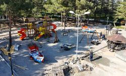 Ertuğrulgazi Türbesi içerisindeki park alanında çalışmalar hız kazandı
