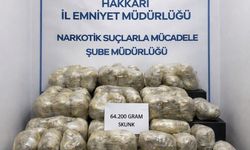 Hakkari'de 64 kilogram uyuşturucu ele geçirildi