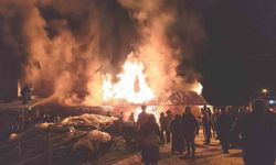 Hisarcık'ta samanlık yangını korkuttu