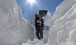 Kar tünelinden evlere ulaşım