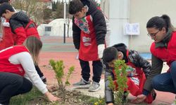 Karabük'te öğrenciler hatıra fidanlarını toprakla buluşturdu