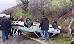 Kontrolden çıkan otomobil takla attı