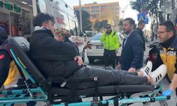 Otomobile çarpmamak isterken düşen motosiklet sürücüsü yaralandı