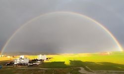 Siirt'te sağanak sonrası oluşan gökkuşağı hayran bıraktı