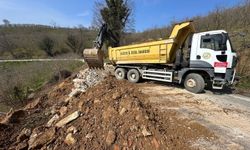 Tahirli-Kalkın grup yolunda heyelan çalışmaları tamamlandı