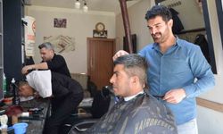 Tercan'da berberlerde bayram yoğunluğu