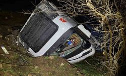 Tır şarampole yuvarlandı, sürücü yaralandı