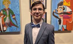 12 yaşındaki Egemen'in resim sergisi