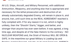 ABD Başkanı Trump'tan İran'a yeniden saldırı uyarısı: 'Nükleer silah olmayacak ve Hürmüz Boğazı açık olacak'