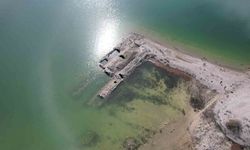 Altınapa Barajı'nda su seviyesi arttı, tarihi hanın bir kısmı yeniden sular altında kaldı