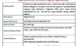 Bingöl için kuvvetli sağanak yağış uyarısı