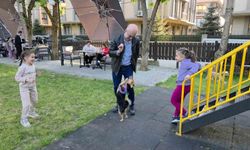 Ceku'nun park keyfi: Kaydıraktan kayıyor, çocuklarla oynuyor