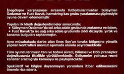 Elazığspor'dan sakat futbolculara ilişkin açıklama