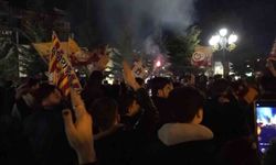 Erzurum'da Galatasaray taraftarının derbi galibiyeti coşkusu