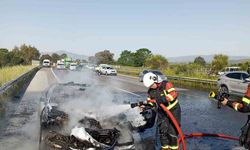 Germencik'te araç küle döndü