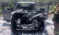 Gönen'de araç yangını paniğe neden oldu