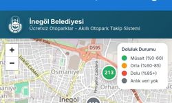 İnegöl'de ücretsiz otoparkların anlık doluluk oranı artık cebinizde