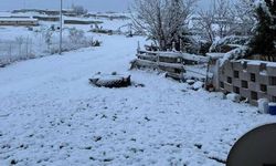 Karapınar'da nisan ayında kar yağışı