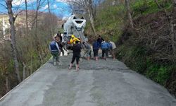 Ordu'da beton yol çalışmaları devam ediyor