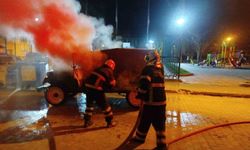 Seyir halindeki araç alev aldı