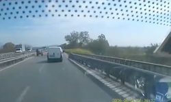 Ters yönden gelen at arabası trafiği tehlikeye attı