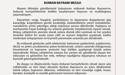 Ankara Valisi Canbolat'tan Kurban Bayramı mesajı