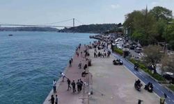 İstanbul'da güneşi gören sahile koştu