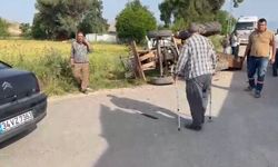 Kırıkhan'da devrilen traktör sürücüsü yaralandı